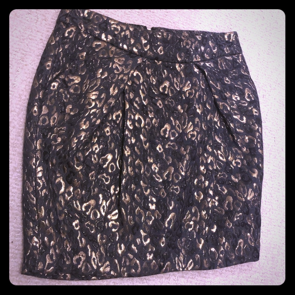 Michael kors metallic cheetah skirt (2)
